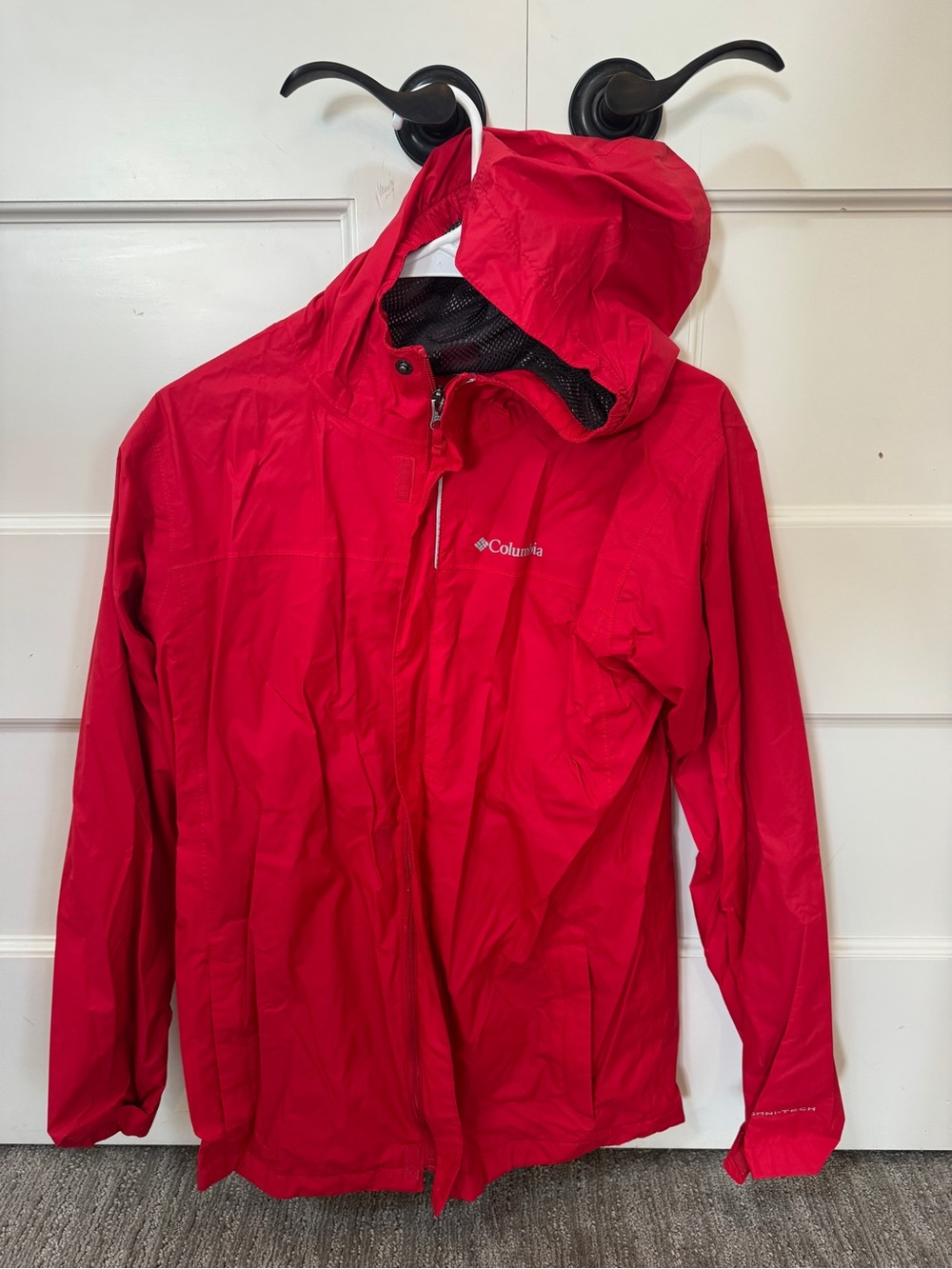 Columbia Kids Red Hooded Rain Jacket